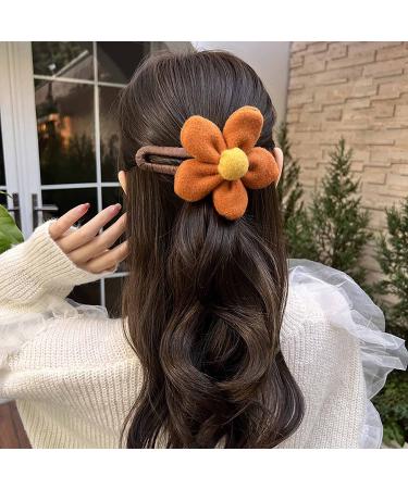 4 PCS Plush Flower Hair Clips for Women - Elegant Duck Bill Hairpin Set - Buy Online on GoSupps.com