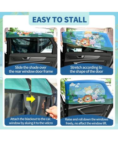 iZoeL Car Sun Shade 2pcs 100X80cm for Baby & Pets - Full UV Protection | Car Window Shades for Kids & Children | Sun Visor for Cars | Baby Sunshade Blinds - Buy Online on GoSupps.com