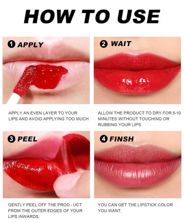 Peel Off Lip Stain Set | Waterproof Long-Lasting Lip Tint for Women & Girls - 3 Colors - Buy Online on GoSupps.com