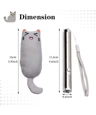 MOSNOW Cat Chase Toys 1 Pack 2 in 1 LED Pointer Cat Toys&1 Pack Cat Catnip Toys Funny Cat Toys Pet Interactive Toys for Pet Indoor Exercise Training Tool - Buy Online on GoSupps.com
