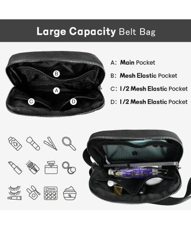 Viewm Waterproof Belt Bag for Women Men - Adjustable Fanny Pack for Travel, Fitness, Running - Black - Buy Online on GoSupps.com