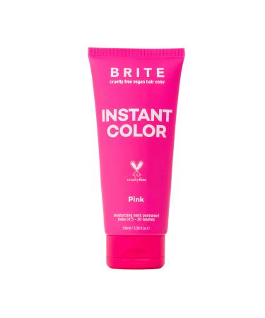 Brite Pink Semi-Permanent Hair Color Vegan & Cruelty-Free Hydrating Hair Dye Lasts Up to 30 Washes 3.38 Fl Oz