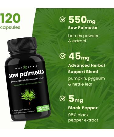 Prostate Health Saw Palmetto Supplement 600mg - Supports Urination Frequency, DHT Blocker, Hair Loss Prevention - 120 Capsules - Buy Online on GoSupps.com