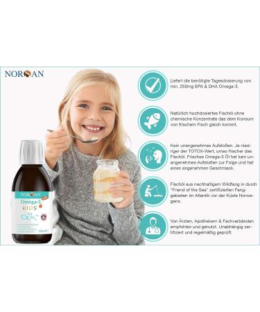 Norsan Omega 3 Fisch l - High-Dose 2 Series Pack (2x150ml) | Premium Omega 3 Oil for Children | 1.120mg EPA & DHA per Portion - Buy Online on GoSupps.com