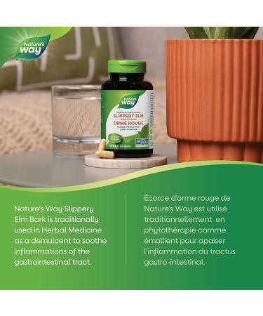 Nature's Way Slippery Elm Bark 1600 mg - 100 Vegan Capsules for Digestive Health - Buy Online on GoSupps.com