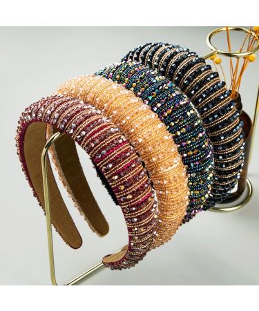 Scicent Women's Padded Hair Ripe Headgear - Glittering Diamond Pearls Hair Bands for Parties & Weddings - Stylish Accessories for Girls - Buy Online on GoSupps.com
