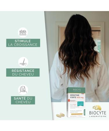 BIOCYTE Keratin Forte - Hair Growth Supplement - Keratin Biotin Vitamin B6 Zinc Horsetail Alfalfa - 120 Capsules - 60 Day Program - Buy Online on GoSupps.com