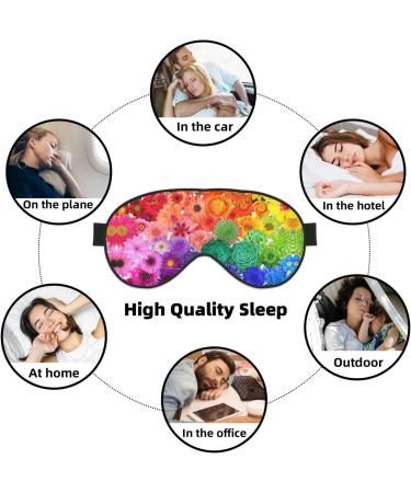 Rainbow Flowers Print Unisex Sleep Mask | Double-Sided Eye Mask for Sound Sleep & Skin Care - Buy Online on GoSupps.com