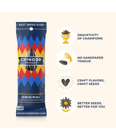 Chinook Seedery Roasted Jumbo Sunflower Seeds - Keto Snacks - Gluten Free Non GMO - 1.5oz (Pack of 36) - 6 Flavor Variety Pack - Buy Online on GoSupps.com