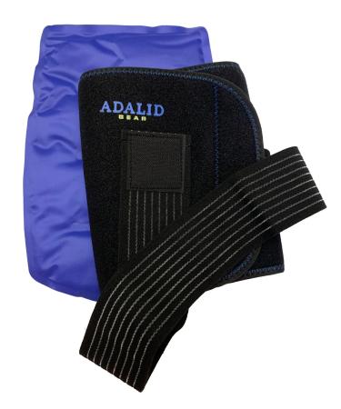 Thigh Brace Wrap with Ice Gel Pack for Hot and Cold Therapy: Great for Compression and Pain Relief on Hamstring Strain Quad Injury Groin Support Soreness etc. (Flexible Reusable and Multi-Purpose)