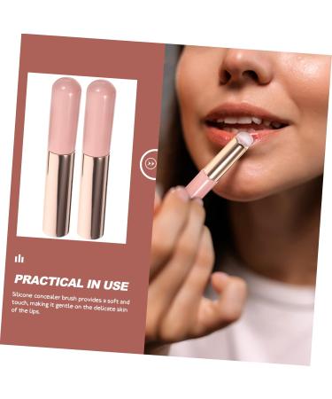 Set of 2 Lip Make-Up Brush Pink Make-Up Brush Lipstick Make-Up Brush Concealer Lipstick Brush Cangzhou Applicator Metal - Buy Online on GoSupps.com