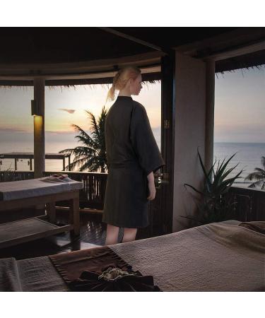 Noverlife Spa Massage Kimono Robe - Water & Chemical Proof Salon Bathrobe for Beauty Treatments - Lightweight Black Gown for Hairdressing & Makeup - Buy Online on GoSupps.com