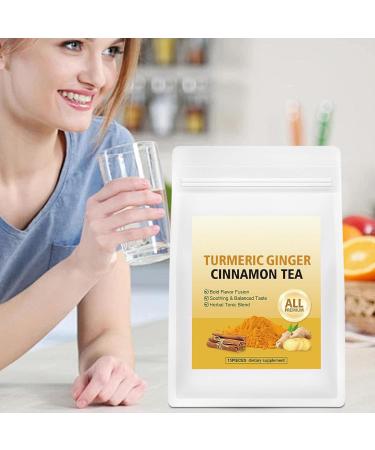 Turmeric Ginger Cinnamon Tea Natural Ingredient No Sugar and Caffeine Free Turmeric Ginger Cross Blend Natural Health Tea 14x20cm for Immune Support Sleep Morning Stress Relief - Buy Online on GoSupps.com
