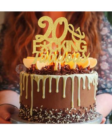 20 Fabulous Cake Topper - Gold Glitter Happy 20th Birthday Cake Supplies Hello 20 - Wedding Party Sign Decorations - It S For Man And Woman Birthday Party Anniversary - Buy Online on GoSupps.com