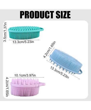 YIDM 3 Pcs Silicone Body Scrubber Shampoo Brush Set | Exfoliating & Scalp Massager | 2-in-1 Bath & Shampoo Brush for Babies, Children, Men, Women - Buy Online on GoSupps.com