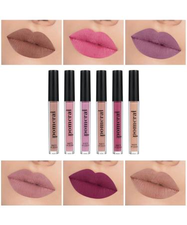 6 Color Matte Lip Gloss Set | Velvet Moisturizing Waterproof Lip Glaze | Long Lasting Nude Tint Liquid Lipstick Kit - Buy Online on GoSupps.com