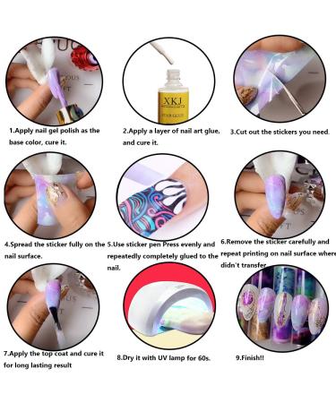 Kalolary 20 Rolls Nail Foil & Glue - Holographic Starry Sky Stars Transfer Stickers for DIY Nail Art Decoration - Buy Online on GoSupps.com