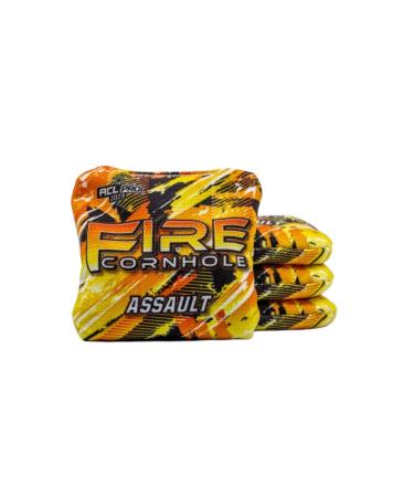 FIRE CORNHOLE | Assault | ACL Pro Approved | 16oz Cornhole Bags | Set of 4 | Professional Quality Sunburst