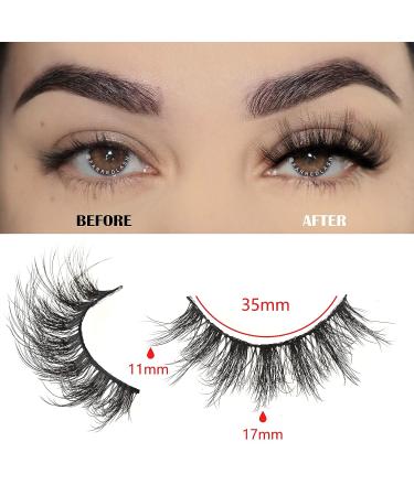 8D Faux Mink Fluffy Eyelashes - 14 Pairs Natural Look False Short Fake Lashes | F6 (11-17mm) - Buy Online on GoSupps.com