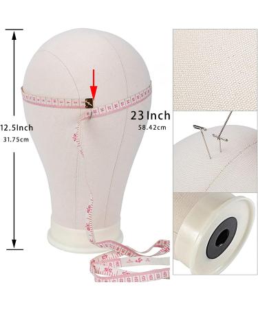 LUNGCYX 23 Inch Wig Head Stand Tripod Set for Wigs Making Display - Mannequin Canvas Block Head, T-pin, Wig Cap, Adjustable Bracket - Tripod Tool Holder for Mounting - Buy Online on GoSupps.com