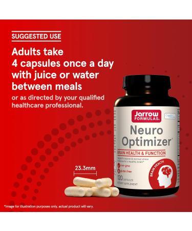 Jarrow Formulas Neuro Optimizer - 240 Capsules Total | Brain Health & Antioxidant Support | 7 Neuro Nutrients | Gluten Free - Buy Online on GoSupps.com