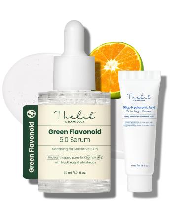 The Lab Soothing Pore Minimizer Treatment Facial Serum for Sensitive Acne-Prone Face Skin Korean Beauty - Green Flavonoid 5.0 Serum By Blanc Doux