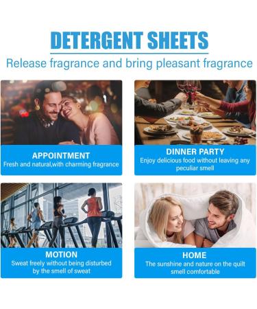 60 Sheets Laundry Detergent Sheets Liquidless Laundry Detergent Travel Laundry Sheets for Home Dorm Travel Camping 1 Box - Buy Online on GoSupps.com