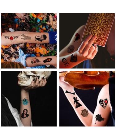 Wednesday Temporary Tattoos - 20 Sheets for Horror & Fantasy Fans | Birthday Party Decorations & Favors - Buy Online on GoSupps.com