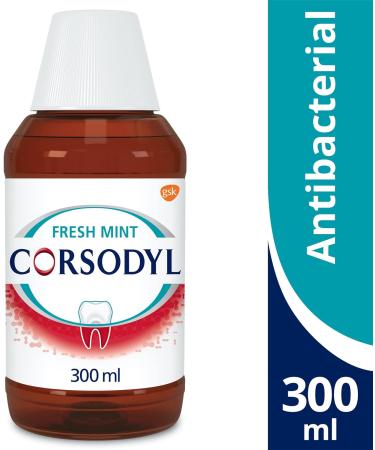 Corsodyl Antibacterial Mouthwash Fresh Mint 300ml - Prevents Gum Disease & Bleeding Gums - Buy Online on GoSupps.com