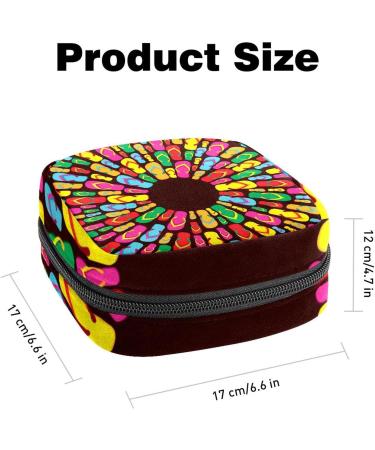 Portable Sanitary Napkin Storage Bag for Women | Flip Flops Pattern Menstrual Cup Pocket - Perfect for Teen Girls - Buy Online on GoSupps.com