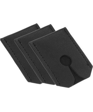 Minkissy 9 Stk Razor Fall - Leather Soft Razor Cover & Sleeves PU Razor Protection Black 5.6x4.3cm International Shipping Available - Buy Online on GoSupps.com