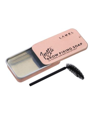 Lamel Insta Styling Brow Soap: Easy-to-use & Residue-free - Defined Eyebrows - Mascara Spoolie & Transparent Gel - Organic & Cruelty-Free - With Essential Oils - 401 13gr / 0.02lb