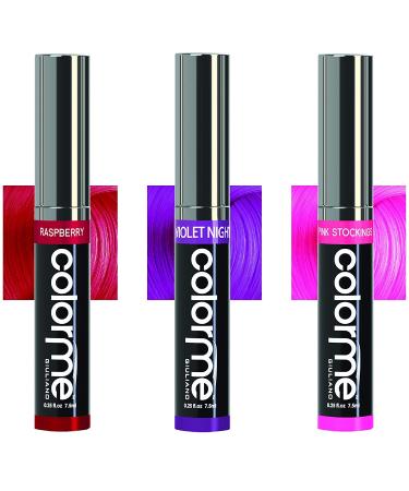 Colorme Temporary Hair Color 3PK for Kids - Raspberry Pink, Violet Night | Hair Chalk Alternative - Buy Online on GoSupps.com