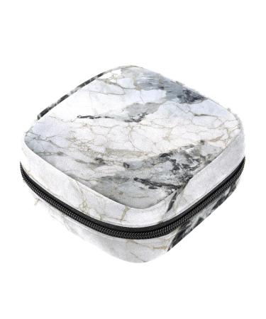 Marble Sanitary Napkin Storage Bag Menstrual Pad Bag Portable Nylon Oxford Cloth Menstrual Cup Pouch with Zipper for Teen Girls Women Ladies Multicoloured 04