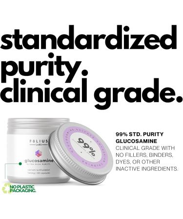 FOLIUS LABS Glucosmine Sulfate Potassium Chloride 750mg for Healthy Joints Bones and Cartilage Joint Support Supplement for Men and Women (120 Capsules) - Buy Online on GoSupps.com