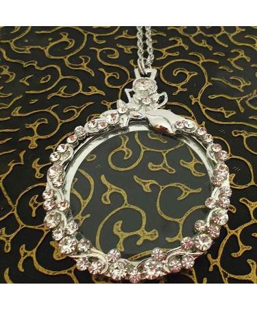 10X Reading Magnifier Necklace Scientific Map Document Magnifying Glass Light Magnifier Comfortable Anniversary