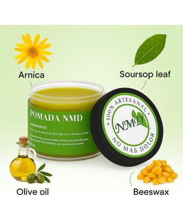 RTQSU Pomada NMD Pomada NMD Para Dolor Muscular - Natural Herbal Artesanal Joint Cream with Arnica Olive Oil Soursop Leaf Beeswax Maximum Strength Comfort Ointment for Muscle Foot (1) - Buy Online on GoSupps.com