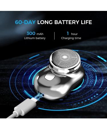 Mini Portable Electric Shaver - Washable Razor for Men, USB Rechargeable - Easy One-Button Use - Ideal for Home, Car, Travel - Silver - Buy Online on GoSupps.com