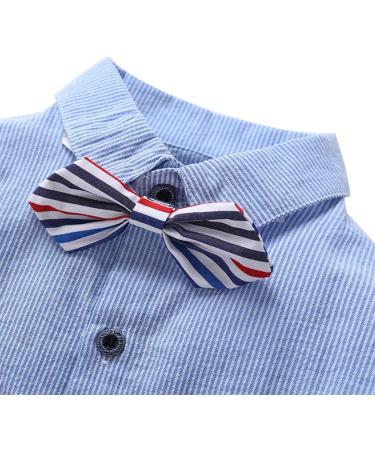 AmzBarley Baby Boys Tuxedo Rompers Suit | Blue Gentlemans Outfit for Kids 3-4 Years | Long/Short Sleeve Dress Shirt, Pants, Vest, Bowtie | Birthday, Holiday Party Attire - Buy Online on GoSupps.com