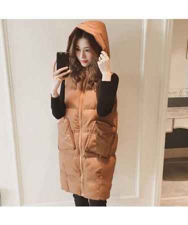 Buy Haiorziyou Women s Warm Hooded Zipper Stepp Jacket - Sleeveless Winter Coat XXL Khaki | Outdoor Long Parka - Buy Online on GoSupps.com