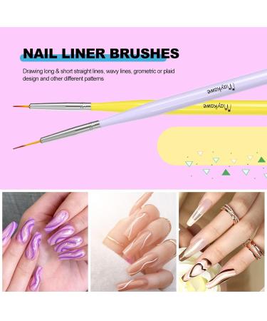 Maykawe 7-Piece Professional Gel Nail Brush Set | Double-End Brushes & Crystal Holder | Nail Art Accessories for Perfect Polish & Detail Design - Buy Online on GoSupps.com