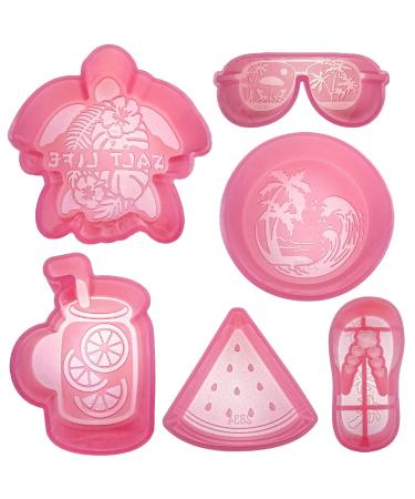 MUBYOK M67 6 pcs Silicone Freshie Mold for Baking Aroma Beads Car Freshie Supplies (Summer Set)