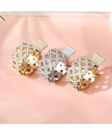 HAIMEIKANG 3 Pcs Metal Pearl & Rhinestone Hair Claw Clips for High Ponytail - Cute Hair Accessories for Women with Thick Long Hair - Buy Online on GoSupps.com