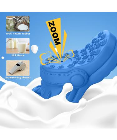 RUXAN Indestructible Dog Chew Toy - Squeaky Interactive Toy with Milk Flavor, Natural Rubber for Aggressive Chewers - Perfect for Small/Medium/Large Dogs - Buy Online on GoSupps.com