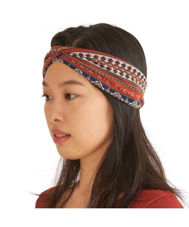 CHARM Summer Headband Turban Hairband Women - Headband Fitness Headbands Elastic Cotton Jogging Sporty Red