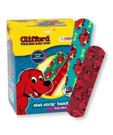 Clifford The Big Red Dog Stat Strip Bandages 100 Count 3/4x3 Sterile and Latex-Free