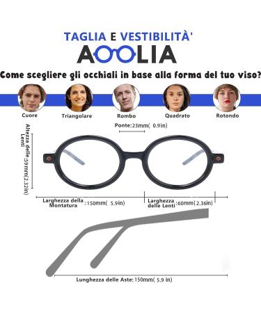 AOOLIA Large Ice Cream Round Reading Glasses for Men & Women - Black/White - Spring Hinges - 1 Diopter - International Shipping - Buy Online on GoSupps.com