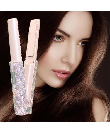Buy Cordless Hair Straightener - 2 in 1 Curler & Straightener | Portable USB Wireless Hair Iron for Women - Pink - Buy Online on GoSupps.com