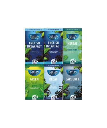 Tetley Variety Pack Black Tea String & Tag Individually Wrapped Envelopes ( 6x25) 150 Count (Pack of 1) - Buy Online on GoSupps.com