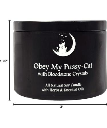 Obey My PussyCat Candle - 8 oz Soy Candle with Herbs Crystals & Essential Oils for Love Attraction & Magic Rituals | Wiccan Pagan Hoodoo - Buy Online on GoSupps.com
